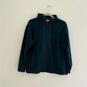 Vintage 90s Northern Reflections Green and Pink Fleece Jacket